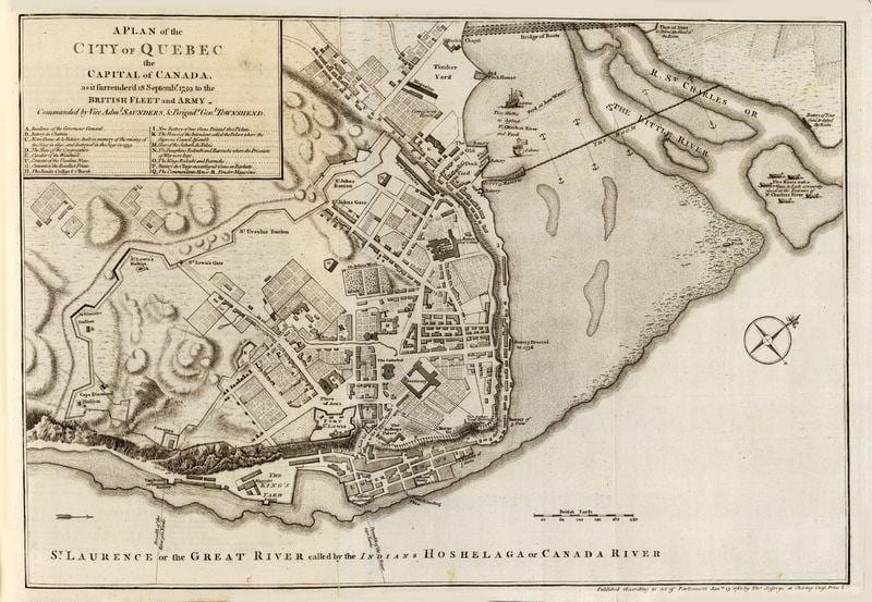 antiga Cidade de Quebec paseo a pé mapa