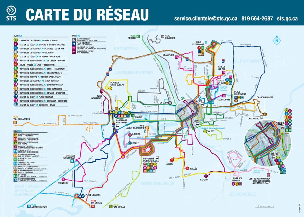 Cidade de Quebec rutas de autobuses mapa