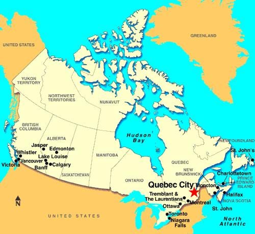 Mapa da Cidade de Quebec en