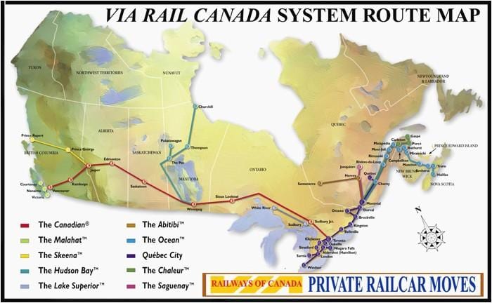 Mapa da Cidade de Quebec estación de tren