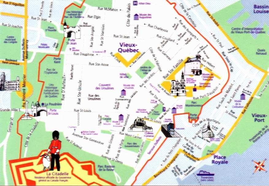 cidade vella, Cidade de Quebec mapa