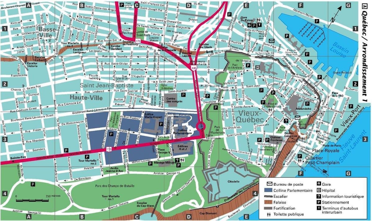 Mapa da cidade de Quebec City