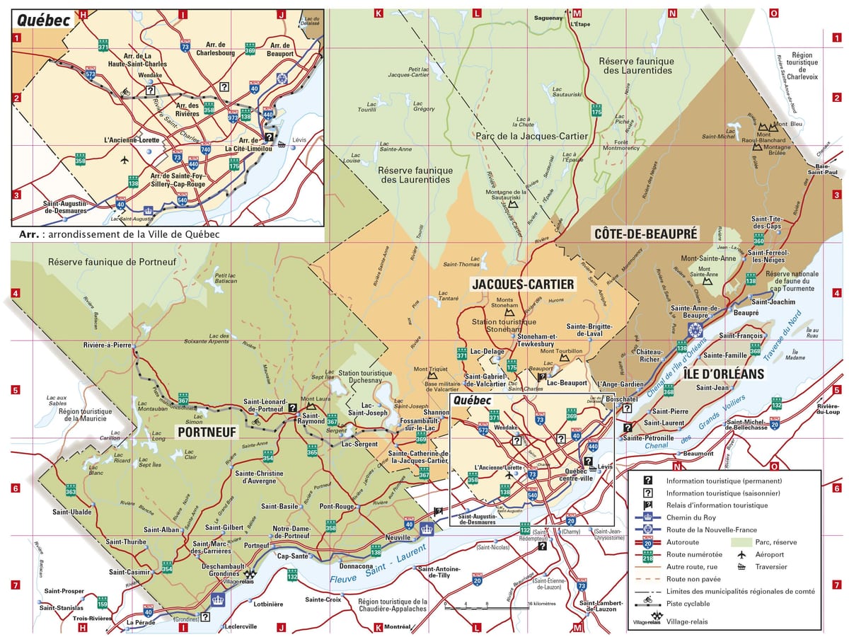 Mapa de Quebec centro