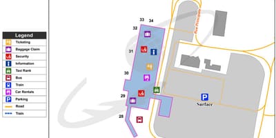 Mapa da Cidade de Quebec aeroporto