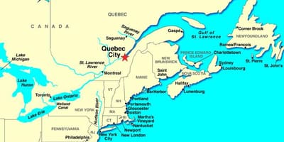 Cidade de Quebec mapa de canadá