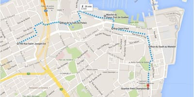 Mapa da Cidade de Quebec cidade baixa