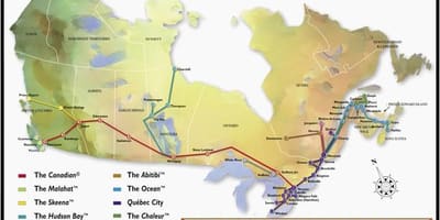 Mapa da Cidade de Quebec estación de tren