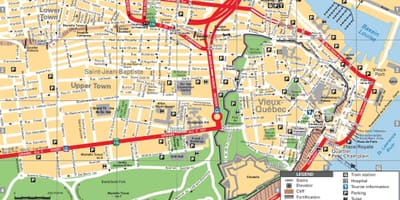 Cidade de Quebec atraccións turísticas mapa