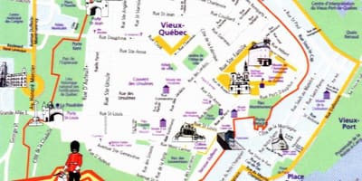 Cidade vella, Cidade de Quebec mapa