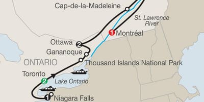 Mapa de Quebec canadá con cidades
